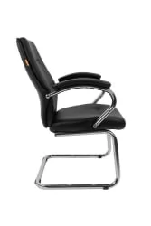 Кресло для посетителя CХАИРМАН 495 экокожа Черный / CHAIRMAN