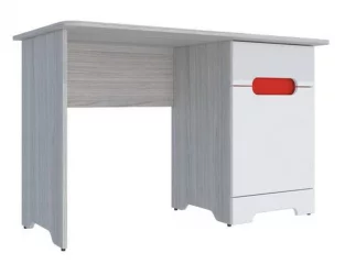 Стол Палермо-3 Юниор Белый глянец Ясень шимо светлый Красный