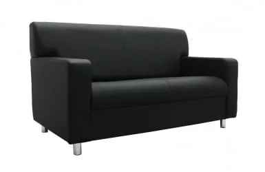 Диван офисный двойной Клерк 3 Черный Екотекс 3001 / Ecotex