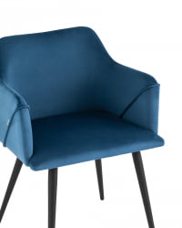 Стул с подлокотниками Джоэл велюр Cиний / Cиний
