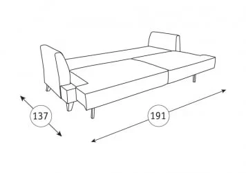 Диван-кровать Дамаск ТД 214. Лаундж 5 Бежевый/ Фибра 2378/4 Зигзаг