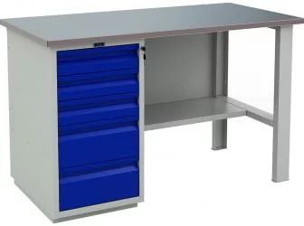 Верстак ВТ140.ВД5/Ф1.000 Серо-синий / WT140.WD5/F1.000