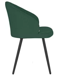 Стул обеденный ДОБРИН НАОМИ (ЭМАЛЬ ЧЕРНЫЙ МУАР велюр Катаниа Изумруд) / DOBRIN NAOMI Catania Izumrud)
