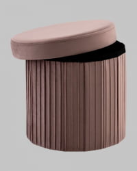 Пуф складной с ящиком Сторе Роунд пыльно-розовый / Store Round