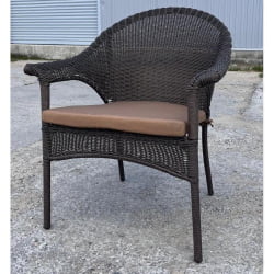 Плетеное кресло ЛВ-140Б Бровн с подушкой в комплекте / LV-140B Brown