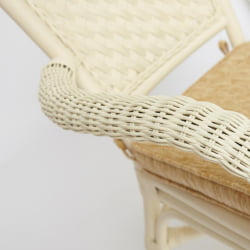 Комплект террасный АНДРЕА (стол кофейный со стеклом + 2 кресла + подушки) ротанг, 64х67х92см / Д60х55, ТCХ Вхите (белый) / ANDREA D60х55, TCH White