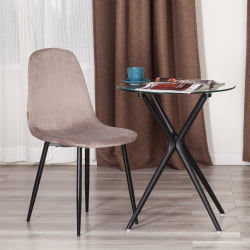 Металлический стул БРЕЕЗЕ (мод. ДЖСC-58) Велюр/металл , 44 х 53 х 86 см, коффее (кофейный) ХЛР 9 / черный / BREEZE (mod. JSC-58) coffee HLR