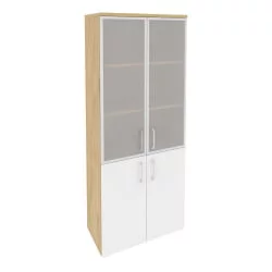 Шкаф высокий широкий ОНИКС О.СТ-1.2Р Тиквуд Светлый/Белый / ONIX O.ST-1.2R