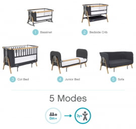 Детская кровать-манеж Тутти Бамбини (Тутти Бамбини) КоЗее КСЛ 120*60 см Оак/Ликуорисе 211209/3581 / Tutti Bambini CoZee XL Oak/Liquorice