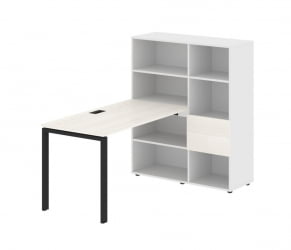 Рабочая станция ЕДИС ЕУРСТ 1113 Ясень Траун Черный Белый / EDIS EURST