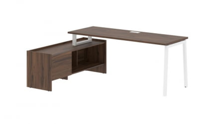 Стол с тумбой ЕДИС ЕЛCТ 19614 Дуб Денвер темный Белый / EDIS ELCT