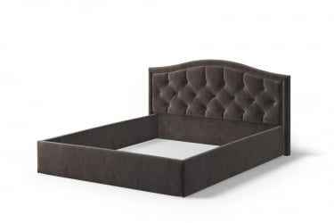 Кровать Стелла, 1400*2000 мм, велюр НЕО 10, темно-коричневый / NEO