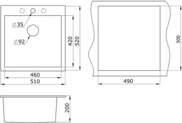 Кухонная мойка ГРАНУЛА 5102 Пирит / GRANULA