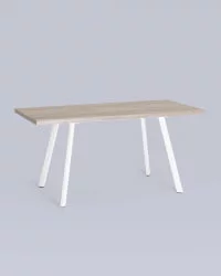 Большой обеденный стол Плаин раскладной 116-158*74 Дуб Ан/белый / Plain