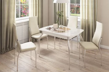 Стол обеденный раздвижной Танго Белый-Кофе