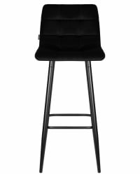 Стул барный ДОБРИН НИCОЛЕ (черные матовые ножки, черный велюр (108-77)) / DOBRIN NICOLE