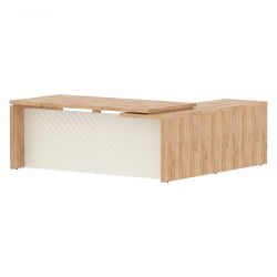 Стол руководителя левый Торр ЛУКС ТЛCТ 2020 Л Дуб Бофорд Латте / Torr LUX TLCT L