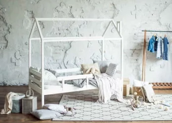 Кровать-домик РооРоом кд-11С с бортиком Серая / RooRoom