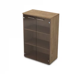 Шкаф средний со стеклом ГЛОСС ЛИНЕ 9НШ.017.3 Теаквоод / GLOSS LINE Teakwood
