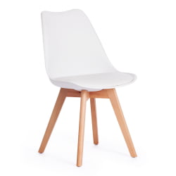Стул ТУЛИП (мод. 73) / 1 шт. в упаковке дерево/пластик/ПУ, 48.5*52.5*83cм, белый / TULIP (mod. 48.5*52.5*83cм,