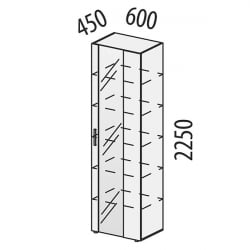 Сервант Монако 606.06 Дуб Вотан / Белый шпон/ Альпийский белый