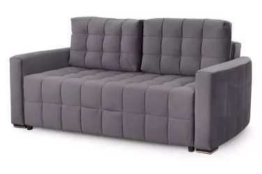 Серый диван из велюра Бремен 1 Стандарт Альба темно-серый