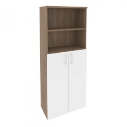 Шкаф высокий широкий (2 средних фасада ЛДСП) ОНИКС О.СТ-1.6 Дуб Аризона/Белый / ONIX O.ST-1.6