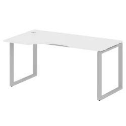 Стол криволинейный левый на О-образном м/к МЕТАЛ СЙСТЕМ БО.СА-1 Л Белый/Серый / METAL SYSTEM
