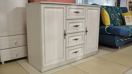 Комод в гостиную Габриэлла 06.65 Вудлайн кремовый Аруша венге