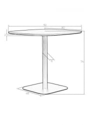 Обеденный стол ДОБРИН ОТИС (белая столешница, черное основание) / DOBRIN OTIS