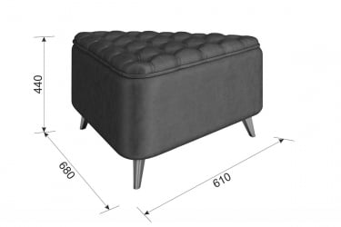 Пуф Трио 2 ПМ-002.2 нежно-розовый (велюр) / PM-002.2