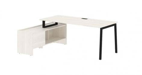 Стол с тумбой ЕДИС ЕЛCТ 19814 Ясень Траун Черный / EDIS ELCT