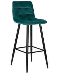 Стул барный ДОБРИН НИCОЛЕ (черные матовые ножки, морской волны велюр (108-119)) / DOBRIN NICOLE