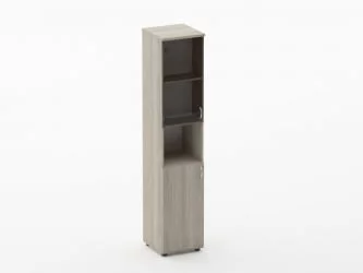 Шкаф высокий закрытый с нишей Твин 16.16.15Л Дуб Сантана светлый / Twin