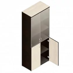 Шкаф для документов с тонированным стеклом Р.Ш-2СТ Венге/Дуб молочный