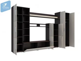 Классическая стенка в гостиную Атлантида 5 Венге Дуб молочный