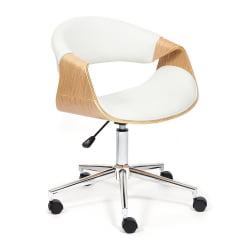 Кресло БЕНД натуральный, кож/зам белый / BEND