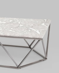 Журнальный столик Авалон блаcк 122*66 Серый мрамор / black