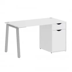 Стол письменный ХОМЕ ОФФИCЕ ВР.СП-3-138.1.А Белый Бриллиант/Серый металл / HOME OFFICE VR.SP-3-138.1.A