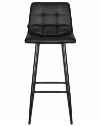 Стул барный ДОБРИН НИCОЛЕ (черные матовые ножки, черная экокожа (П-01)) / DOBRIN NICOLE (P-01))