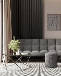 Пуф с ящиком Хиве С букле черный меланж / Hive S