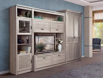 Шкаф угловой с глухим фасадом Лючия 183 Дуб Оксфорд серый