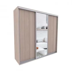 Шкаф-купе с зеркальными дверьми Акцент-Сим ДЗ 1800х600  Ясень шимо светлый
