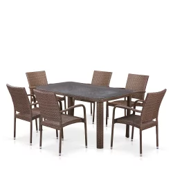 Комплект плетеной мебели Т51А/Й376-В773-150кс85 6Пcс Бровн / T51A/Y376-W773-150x85 6Pcs Brown