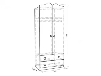Детский шкаф для одежды Фэнтези МДФ-01 Белый рамух / MDF-01