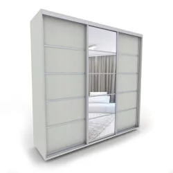 Трехстворчатый шкаф Акцент-Квадро Д 2400х600 Выбеленное дерево