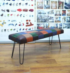 Банкетка Лейд 1200кс400 натуральная кожа пэчворк / 1200x400