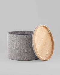 Пуф с ящиком Хюгге Л букле серый / L