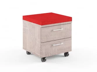 Тумба Мобильная КСМC-2Д (Дуб Сонома/Красный) / XMC-2D
