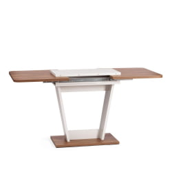 Стол обеденный ФОКС раздвижной ЛДСП, 68.6кс110-145кс75 см, Дуб Канзас/Пепел / FOX 68.6x110-145x75